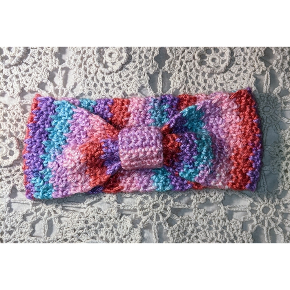 Head/Ear Warmer Handmade Rainbow Size Small